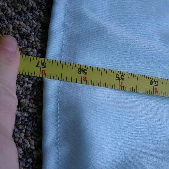 70s flutter sleeve baby blue maxi dress - Picture 5 of 7